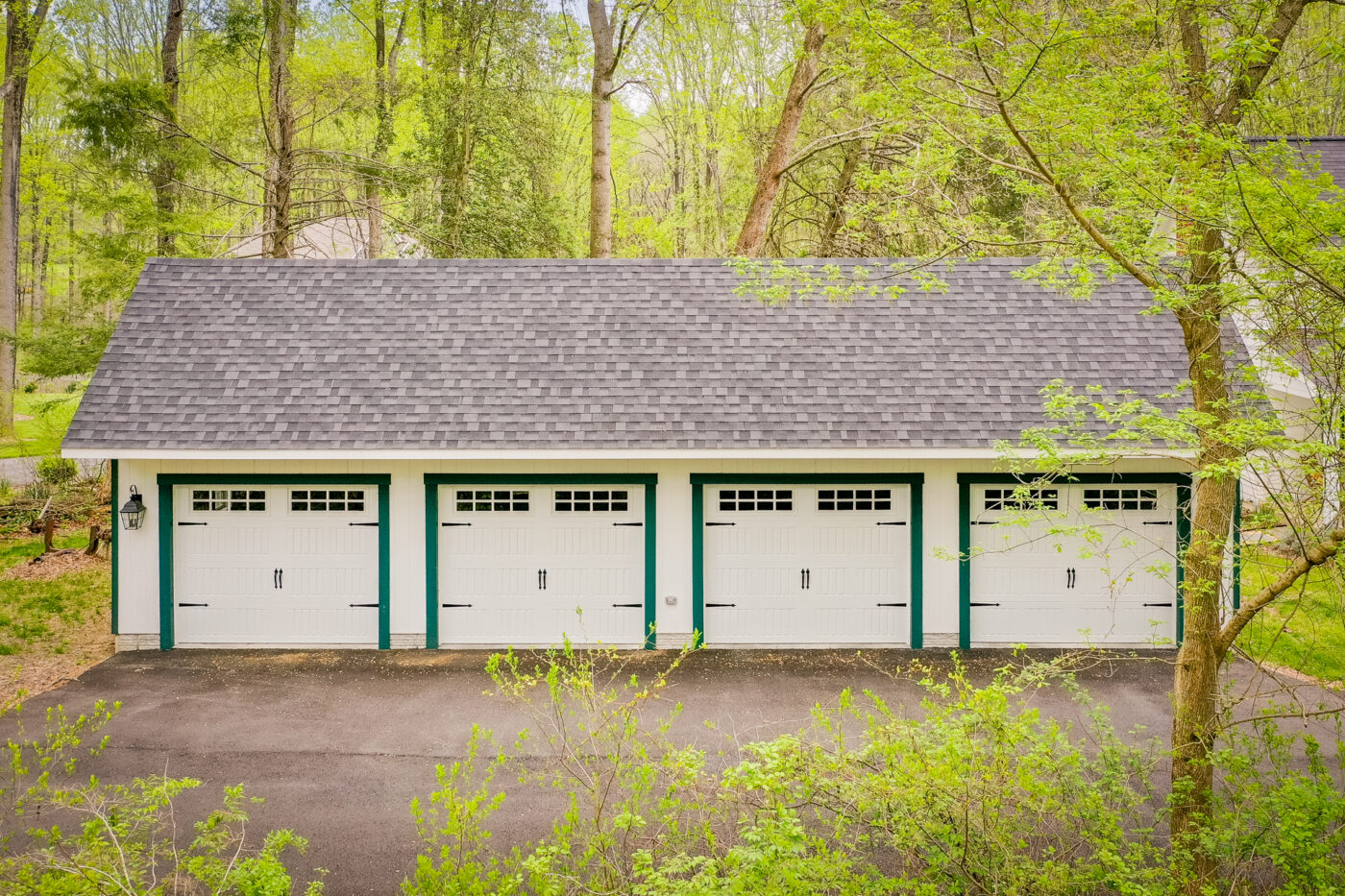 exterior of 4-car garage for sale in ny near the forest