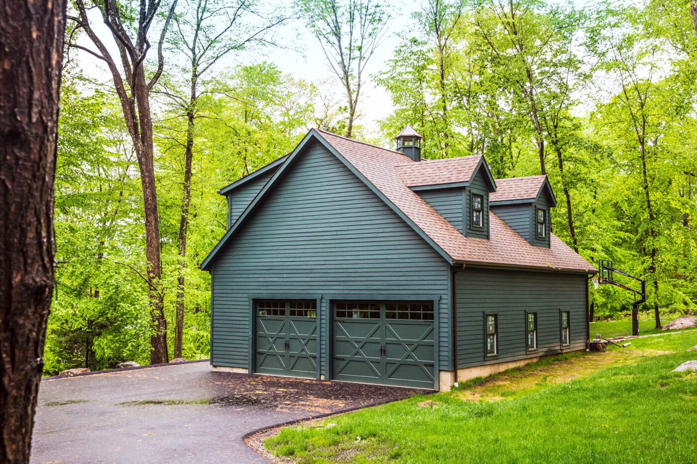 a dark green 2-story legacy 3-car garage for sale in New Bedford, MA