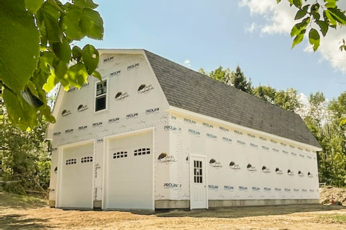 a maxibarn 2-car garage built near New Bedford, Massachusetts