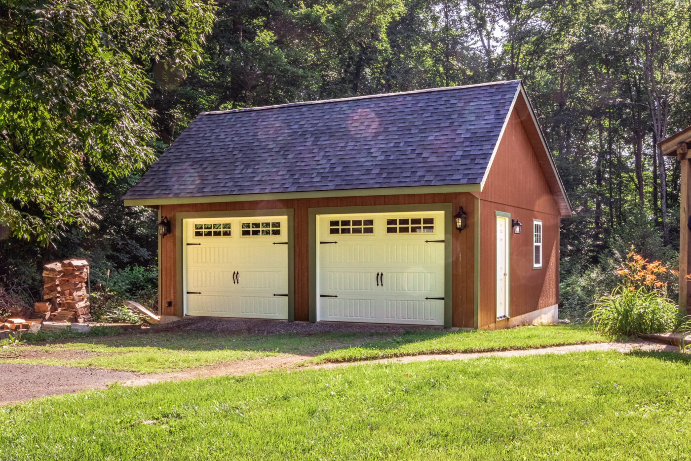 A two-car garage for sale in ME.