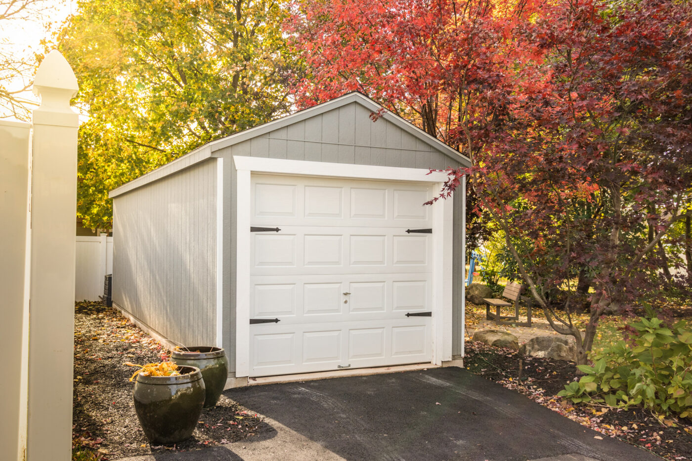 A single-car garage for sale in ME.