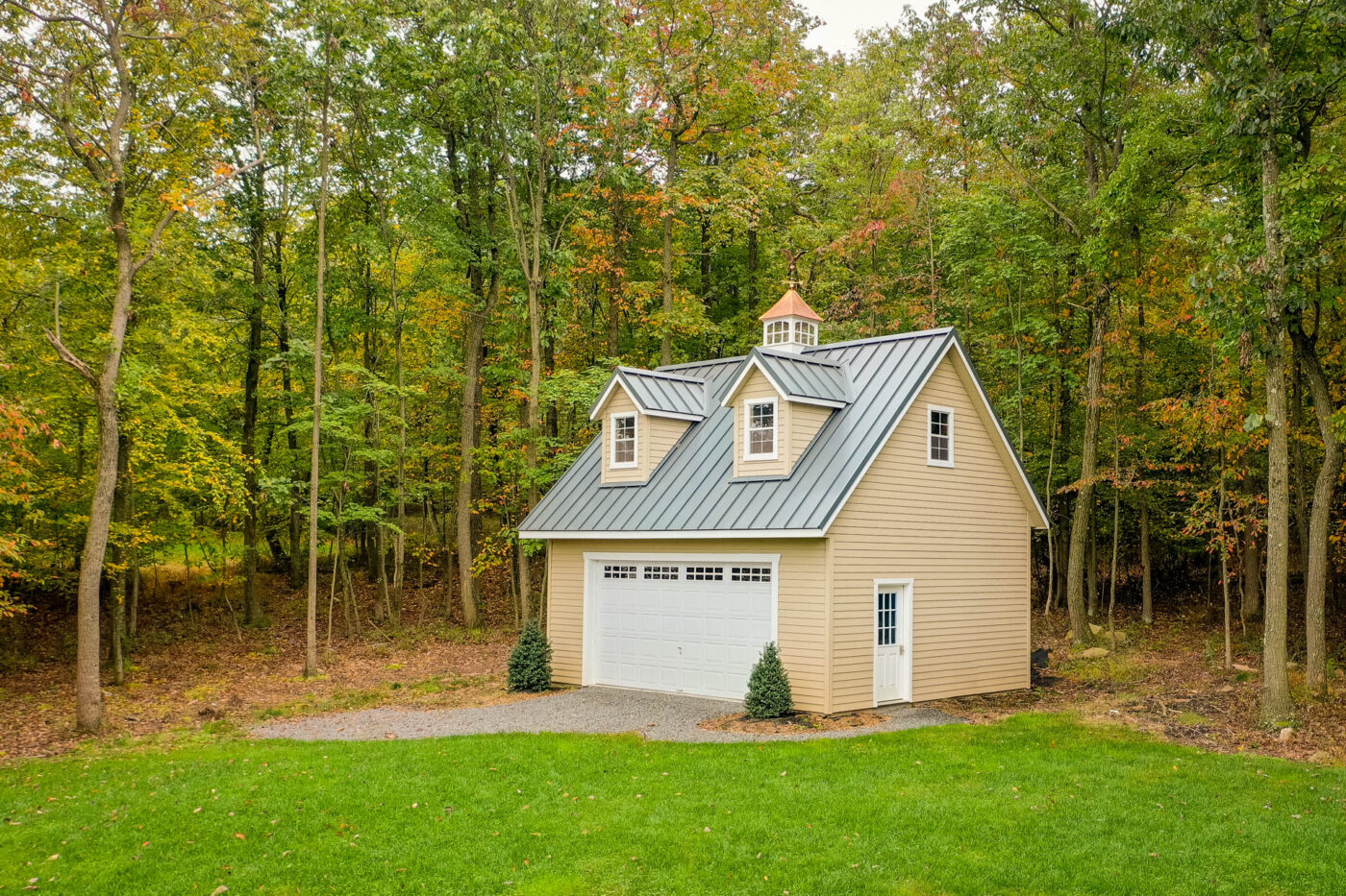 a tan 2-car garage for sale in Maryland