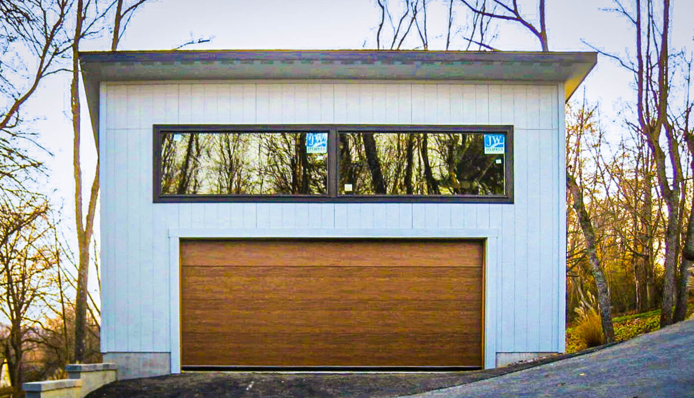 a white Modern 2-car garage for sale in Maryland