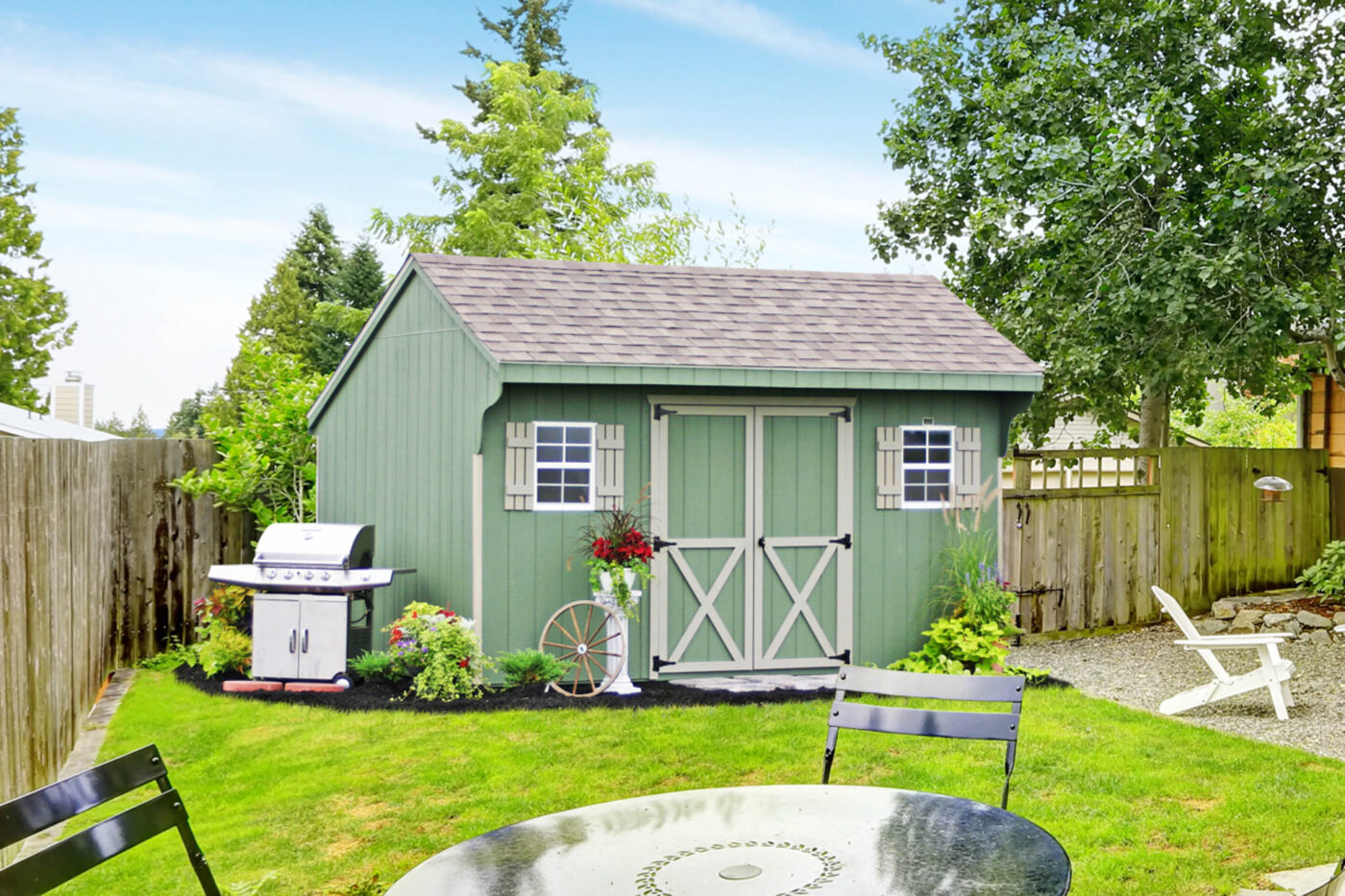 light green saltbox shed for sale in Providence, RI