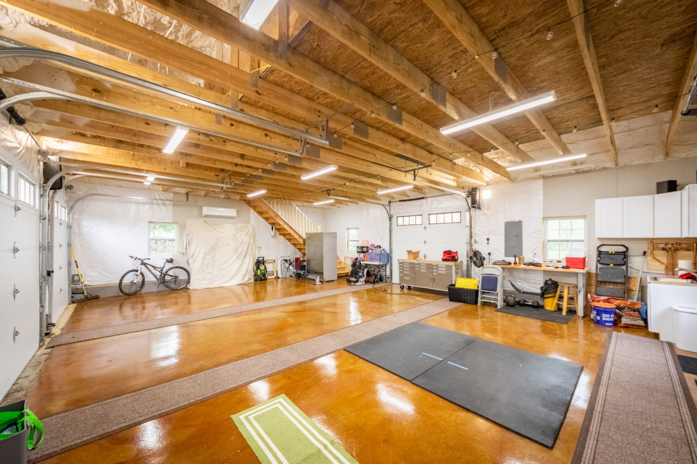 Interior of an extra-large garage for sale from Sheds Unlimited
