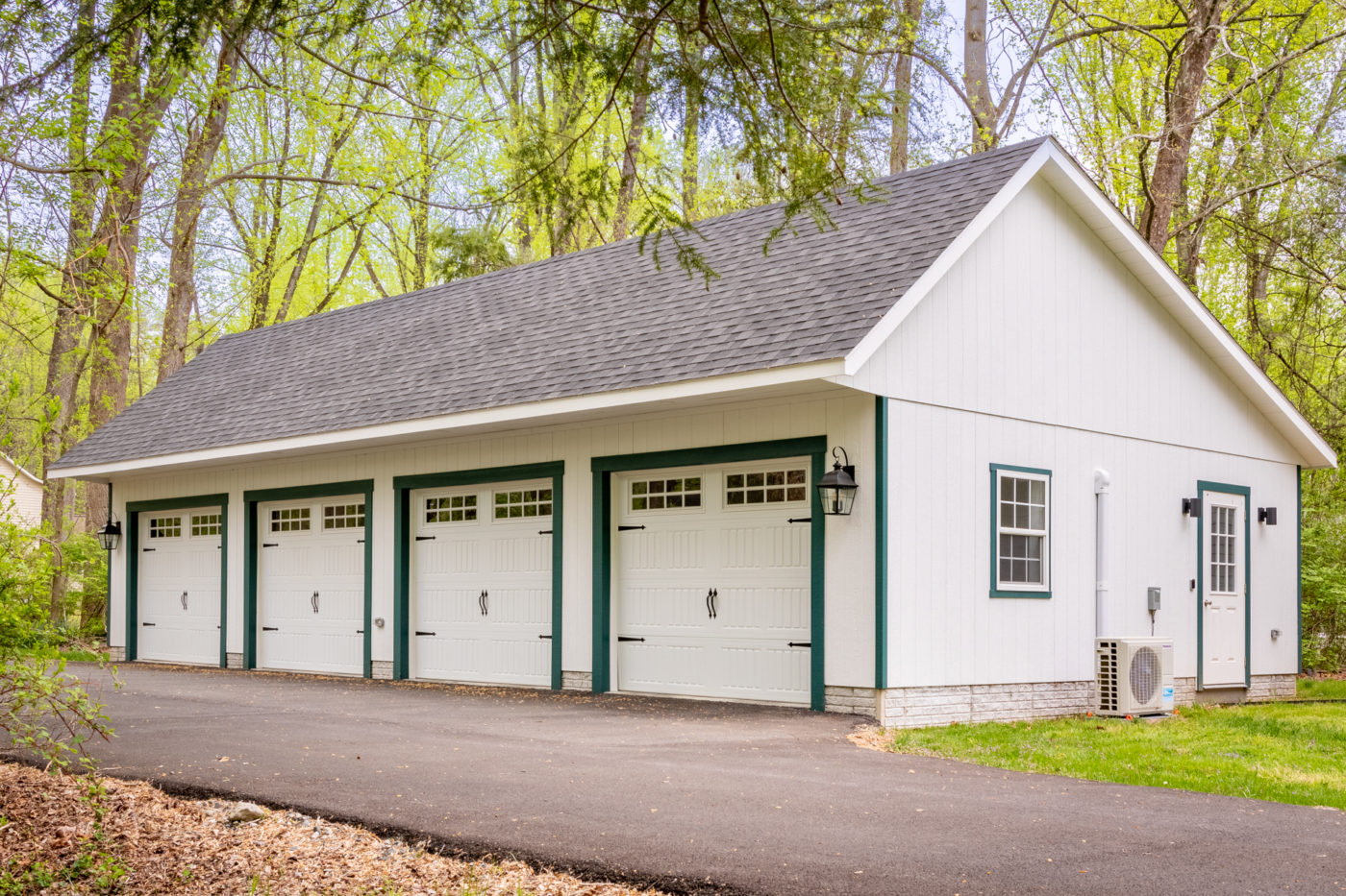 A four-car garage for sale from Sheds Unlimited