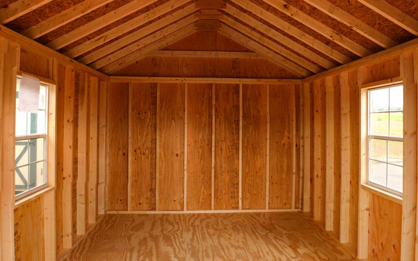 the interior of a diy shed kits 