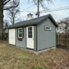 gray Classic Workshop Shed in Arlington, VA with bronze shutters and cupola