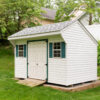 8x12 saltbox shed with vinyl siding in Berwyn, PA.