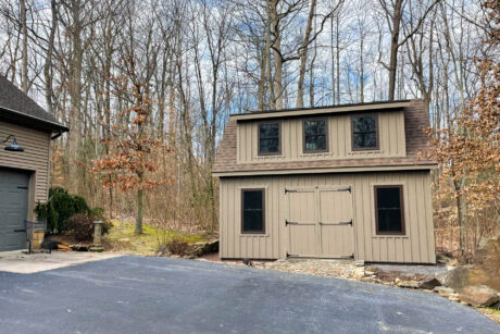 brown 12x20 legacy 2-Story workshop shed in Perkiomenville, PA