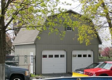 two car garage with attic area