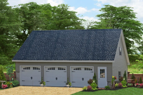 three bay garage with second floor pa