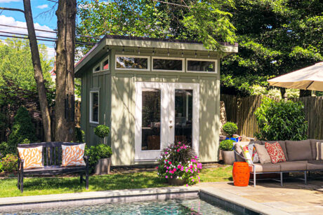 modern prefab shed for pool