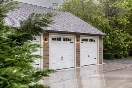 side view of a 28x38 multi car garage