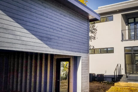 A modern detached garage