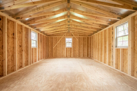 14x24 2 story shed interior in mohnton pa 4