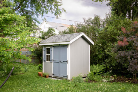 A 6x8 shed with wood siding in Bryn Mawr, PA.