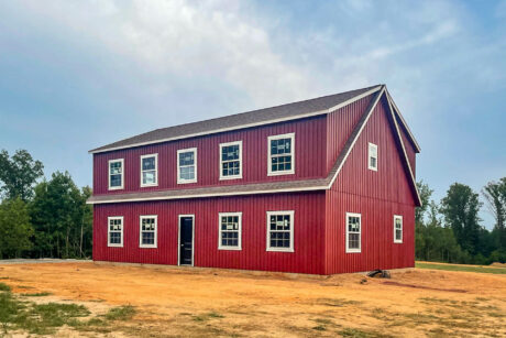 A 32x52 garage in Bumpass, VA, with barn red siding.