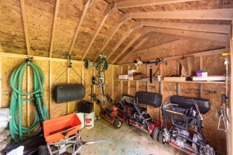 The interior of a 10x14 shed in Gladwyne, PA.
