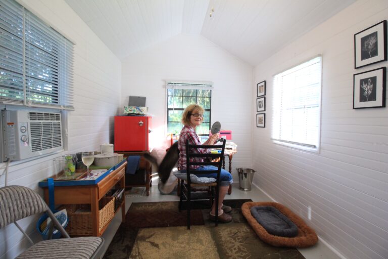 cookbook writing in a storage shed