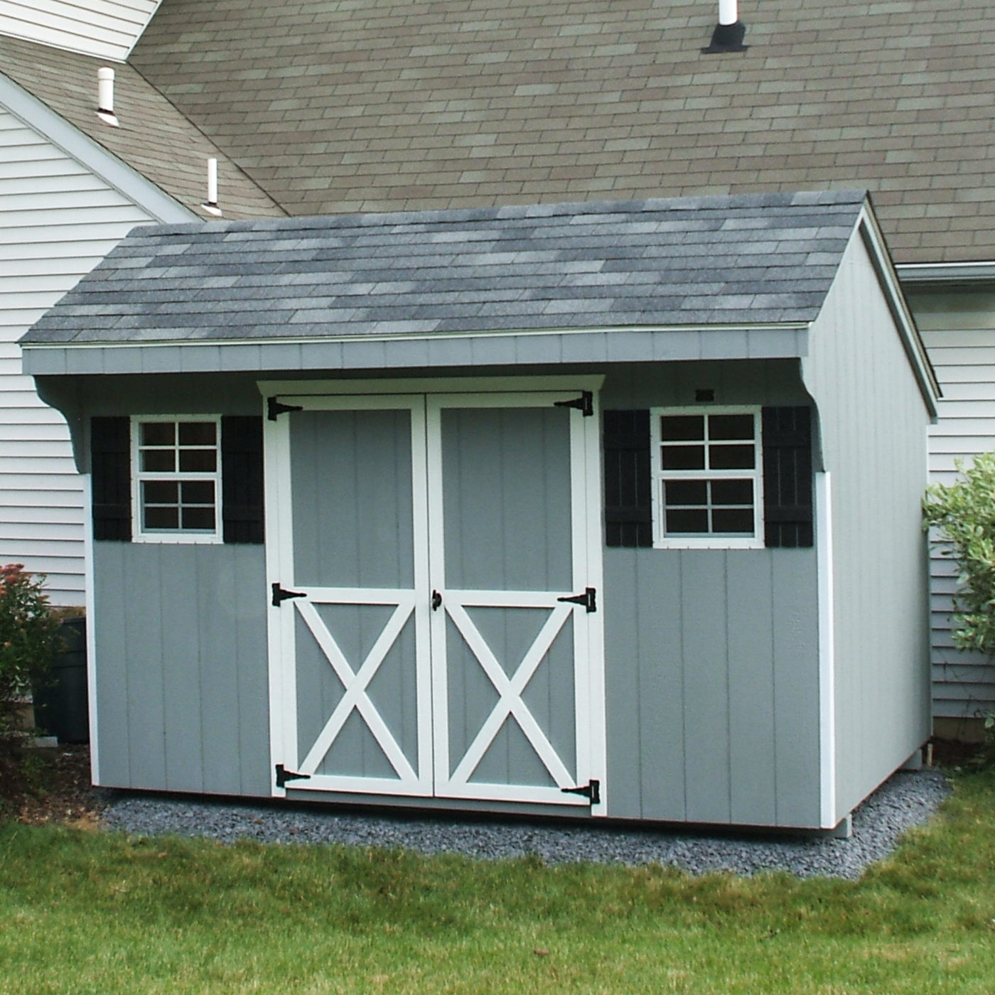 exterior of saltbox large bike shed for sale