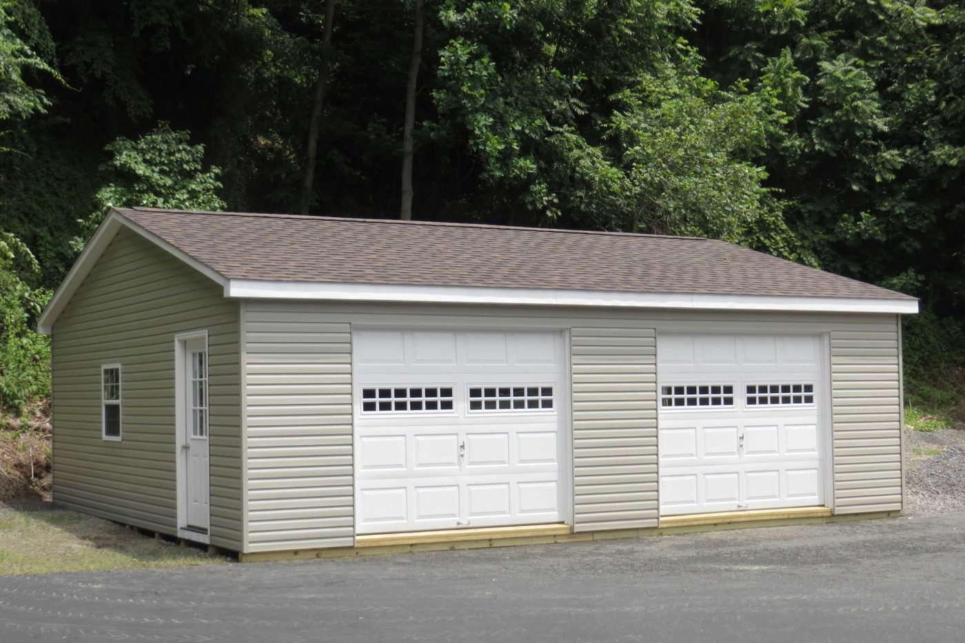 amish built double wide modular garage