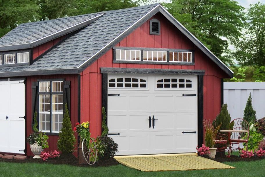 Amish byggt enda bil garage