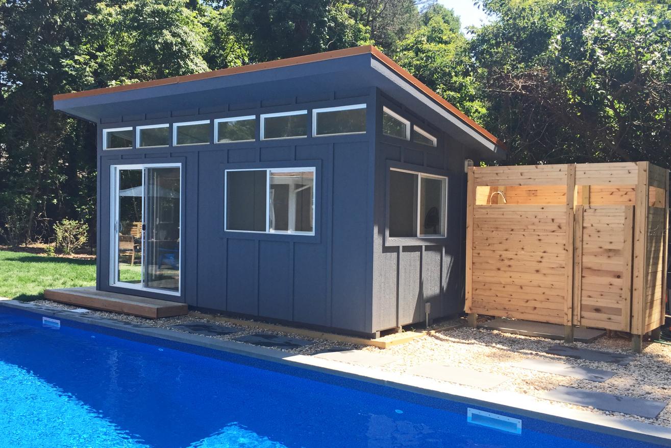 pool house modern garden shed