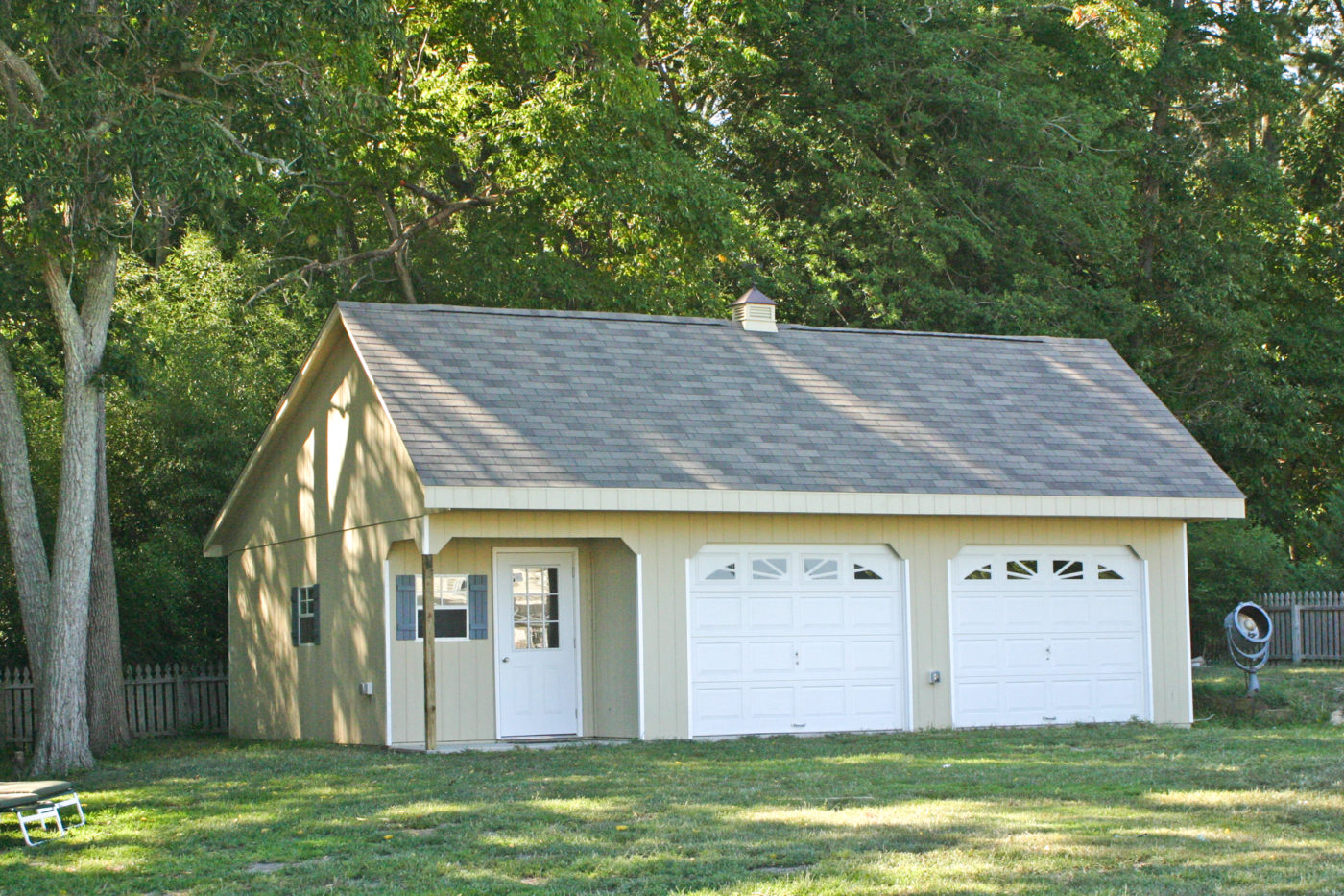outside of one of many excellent two car garage sheds from PA