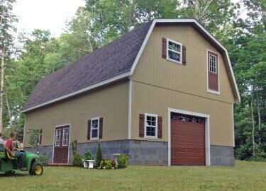 Legacy 2-Story MaxiBarn Two-Car Garage 6 amish two car garage nc 1