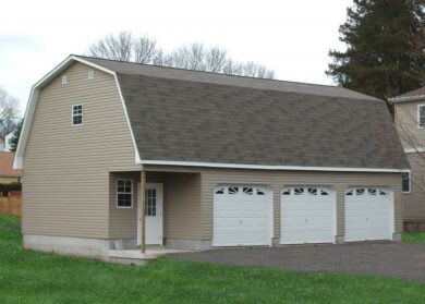Single-Story MaxiBarn Three-Car Garage 6 vinyl 3 car garage maryland