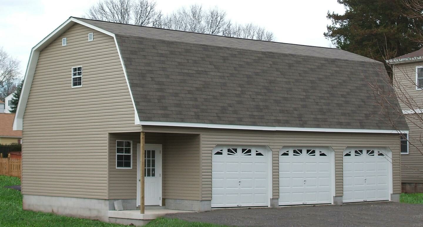 3-Car Gambrel Barn Garages | Attic MaxiBarn 3-Car Garage