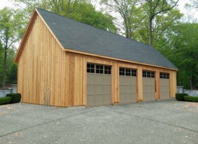 Single-Story Workshop Four-Car Garage 5 4825 four car garage cedar siding