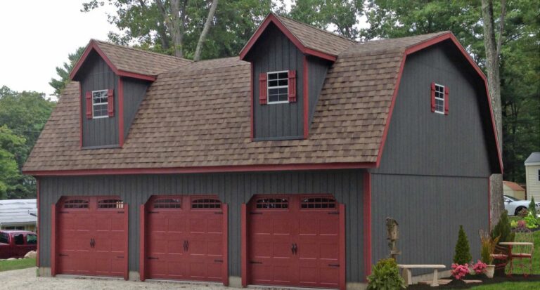 Attic MaxiBarn Four-Car Garage 1 buy a detached 4 car garage attic