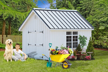 garden shed with metal roof