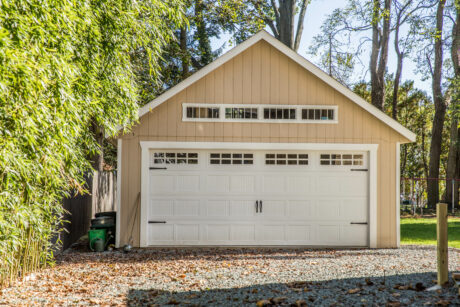 wooden two car garage