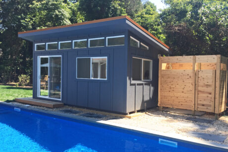 modern pool house shed
