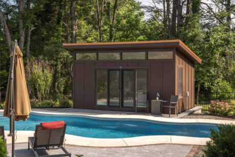 modern shed pool house