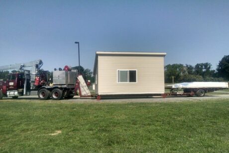 modular two story lean to for sports field