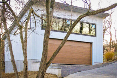 Modern Two-Car Garage 7 A modern garage with large windows