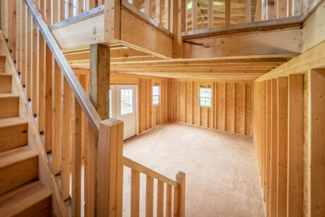 14x24 2 story shed interior with stairs in mohnton pa 6