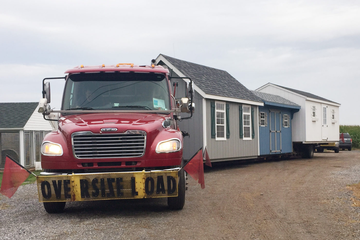 A delivery of some of the best Amish storage sheds in PA