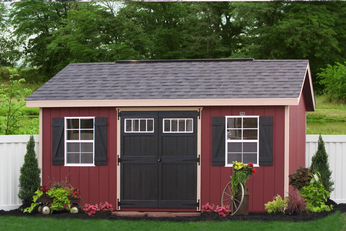 10x16 workshop classic shed red