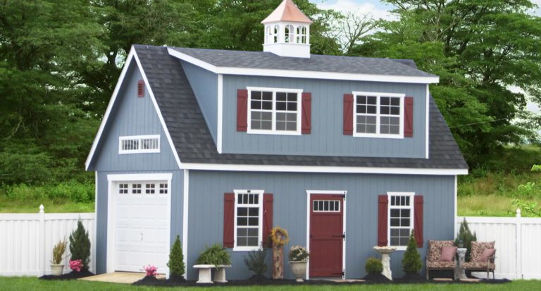 two-story one-car garage with free plans