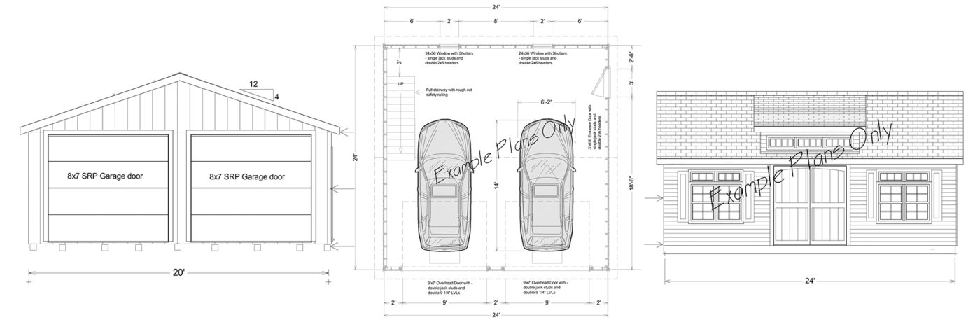 free sample garage plans for one-car and multiple-car garages