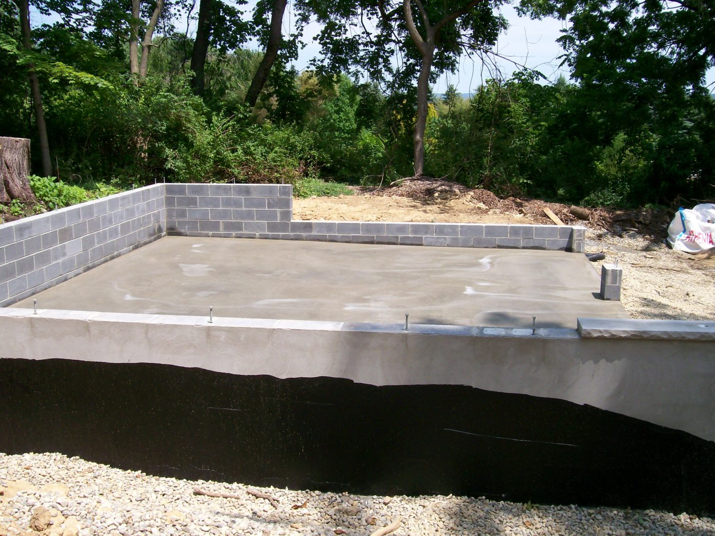 Concrete pads installation