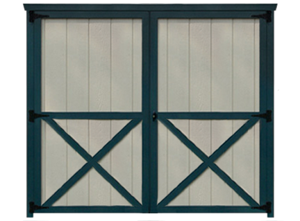 traditional 7 foot double door for sheds garages