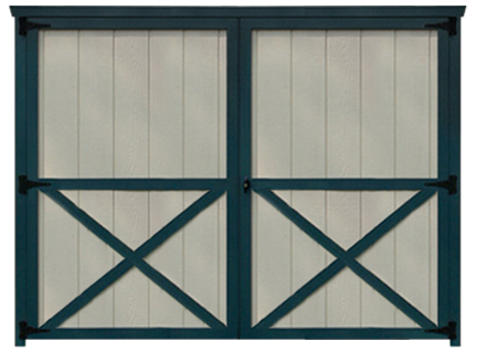traditional 8 foot double door for sheds garages