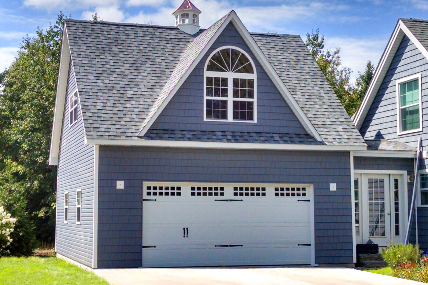 garage with eyebrow dormer option built by Sheds Unlimited