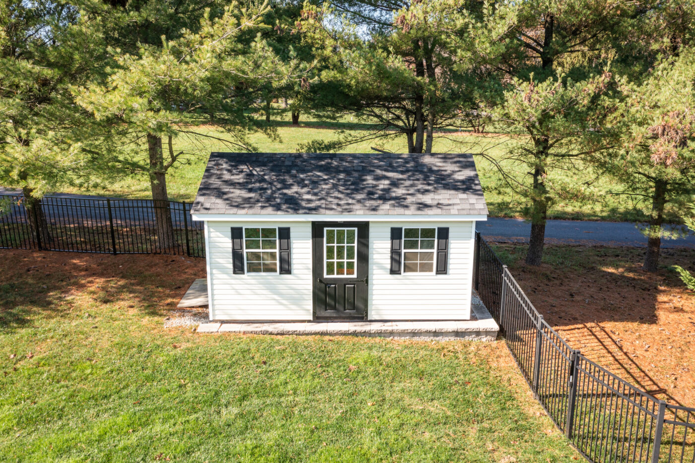 white and black shed for sale in nj